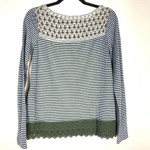 Anthropologie Little Yellow Button Mix Pattern Top - Picture 6 of 9